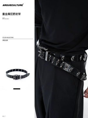 Retro Metal Logo Studded Belt - product image 1