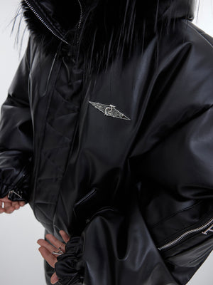 Hooded PU Padded Jacket - product image 3