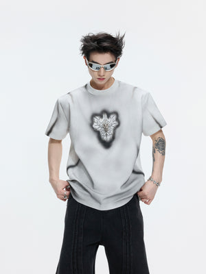 Hand-Painted Colorblock Shoulder T-Shirt - product image 1