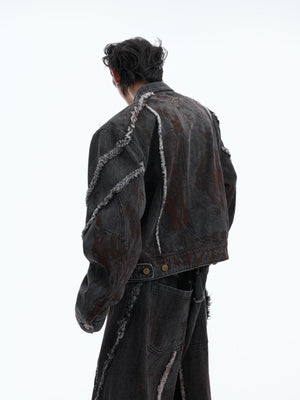 Black Distressed Wide-Leg Denim Pants - product image 5