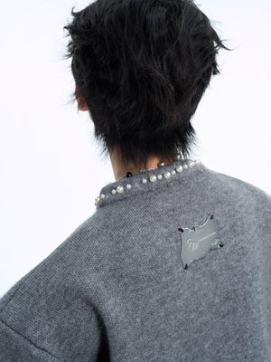 Pearl-Trimmed Short Cardigan Sweater - product image 4