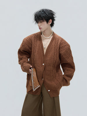 Pearl-Trimmed Wool Blend Cardigan - product image 2