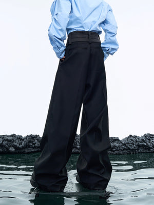 High-Waisted Black Micro-Flare Trousers - product image 2