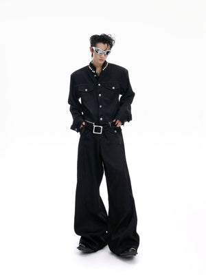 Pearl-Trimmed Collarless Utility Suit - product image 4