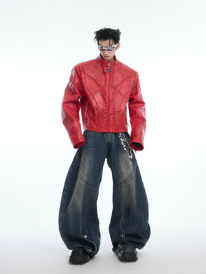 3D Relief Deconstructed PU Jacket - product image 4
