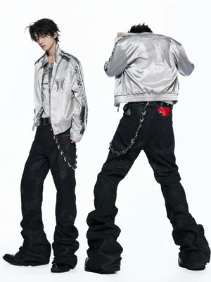 Gray Satin Wing Embroidery Jacket - product image 4