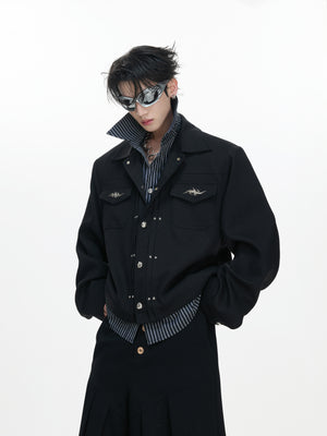 Striped Layered Short Wide Jacket - product image 1