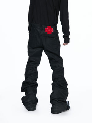 Wax-Coated Deconstructed Straight-Leg Jeans - product image 2