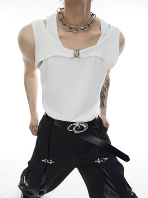 Metal Buckle Double-Layer Tank Top - product image 2