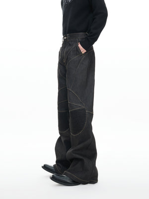 Deconstructed Black Raw Denim Jeans - product image 2