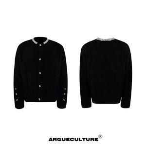 Rhinestone Distressed Knit Cardigan - product image 5