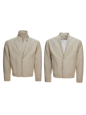 Detachable High-Neck Khaki Jacket - product image 5
