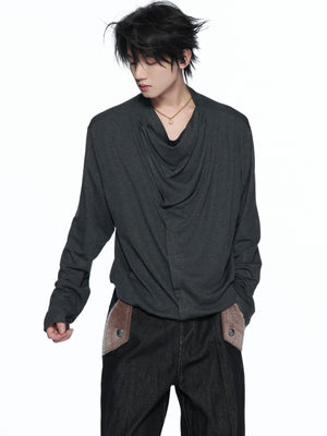 Drape-Neck Long-Sleeve Top - product image 1