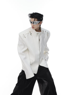 Metal-Clasp Stand-Collar Jacket - product image 5