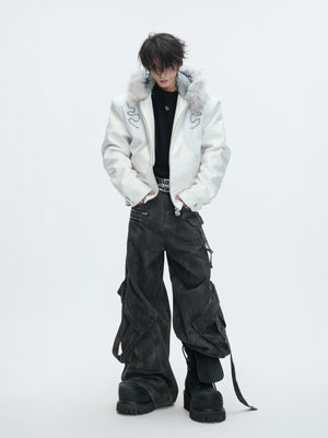 Crocodile-Textured Hooded Padded Jacket - product image 5