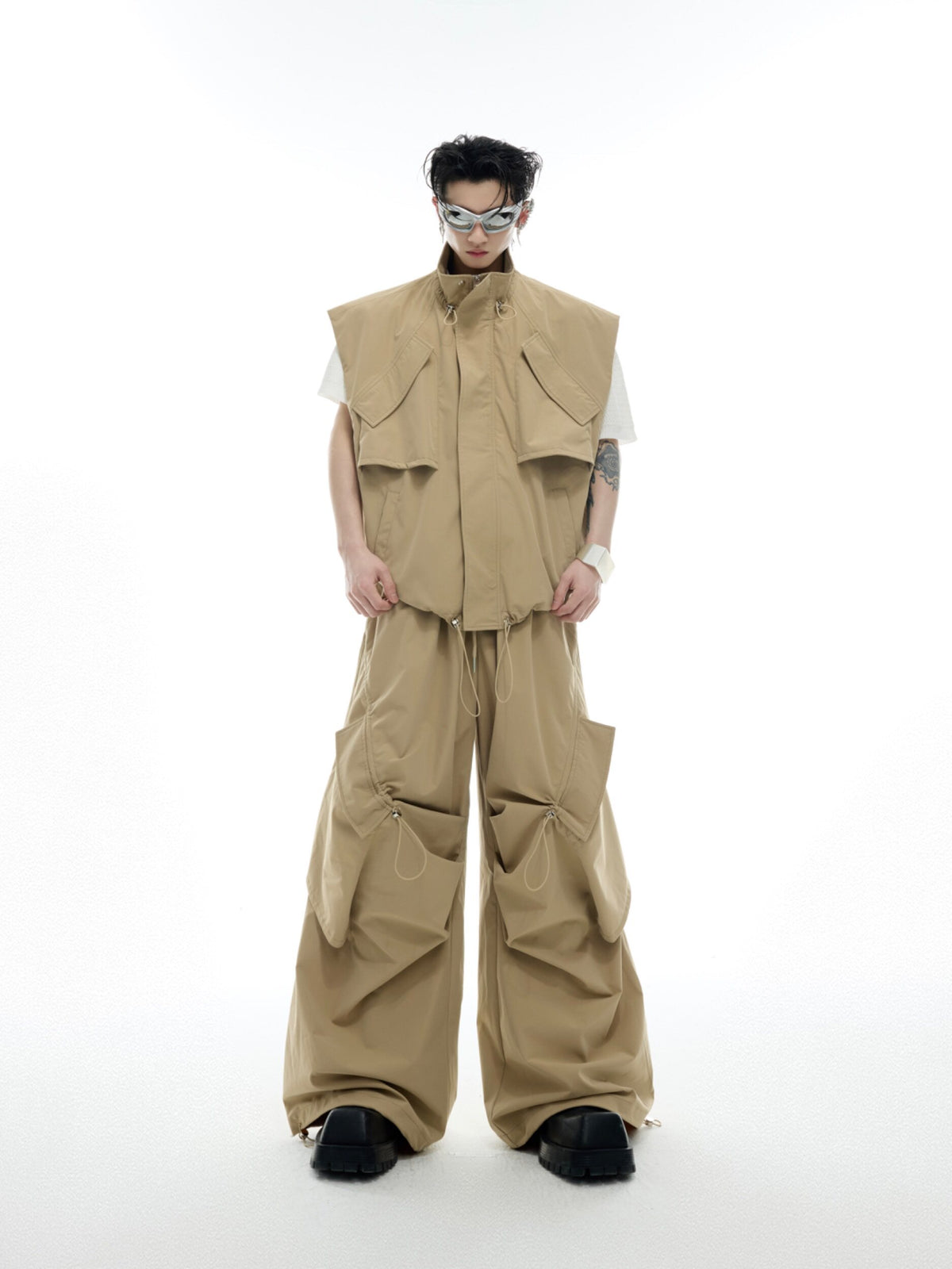 Irregular Drawstring Vest Set - product image 2
