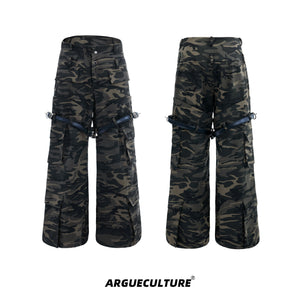 Green Camouflage Belted Cargo Pants - product image 5