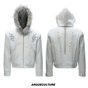 Crocodile-Textured Hooded Padded Jacket - product image 5