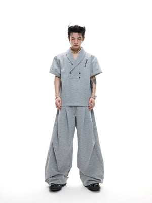 V-Neck Structured Shirt and Trouser Set - product image 1
