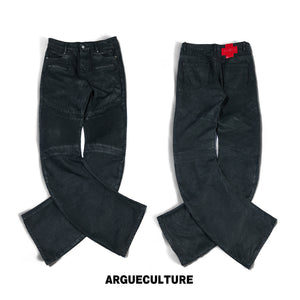 Wax-Coated Deconstructed Straight-Leg Jeans - variant image 6
