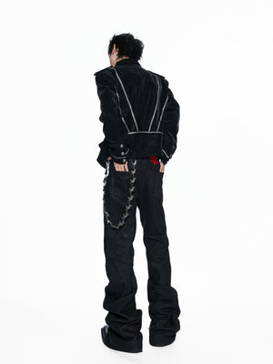 Washed PU Cropped Napoleon Jacket - product image 5