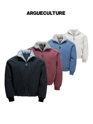 Washed Canvas Fleece-Lined Cropped Jacket - product image 1