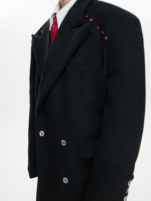 Metal-Accent Longline Double-Breasted Coat - product image 5