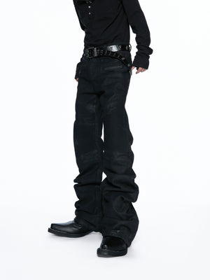 Wax-Coated Deconstructed Straight-Leg Jeans - product image 5