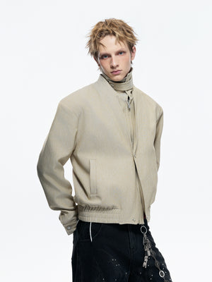 Detachable High-Neck Khaki Jacket - product image 4