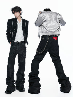 Wax-Coated Deconstructed Straight-Leg Jeans - product image 4