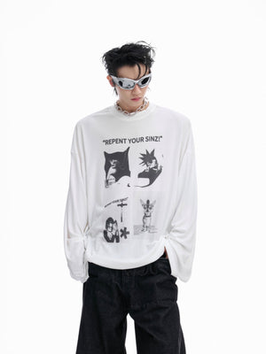 Gothic Figure Print Long-Sleeve Tee - product image 2