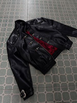 Reversible Python-Pattern Faux Leather Jacket - product image 5