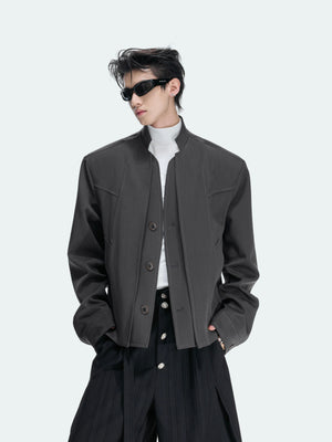 Deconstructed Cropped Blazer Jacket - product image 2