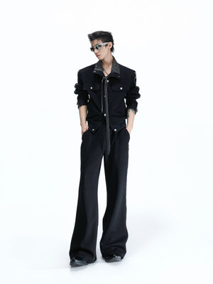 Striped Ribbon Zip Sweatshirt & Flared Pants - product image 2