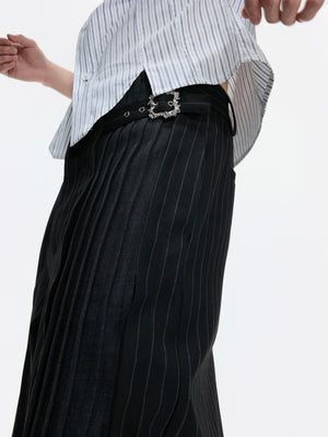 Pleated Stripe Wide-Leg Trousers - product image 4