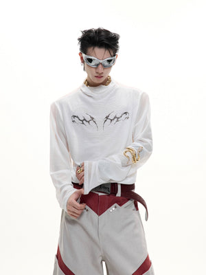 Embossed Mesh Long-Sleeve Tee - product image 1