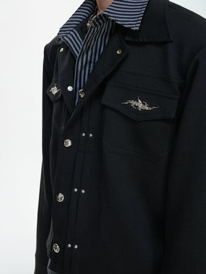 Striped Layered Short Wide Jacket - product image 4