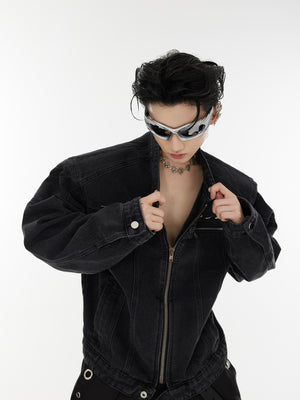 Washed Cropped Denim Jacket - product image 2