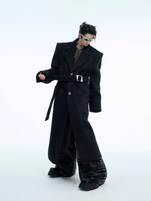 Deconstructed Padded-Shoulder Wool Coat - product image 5