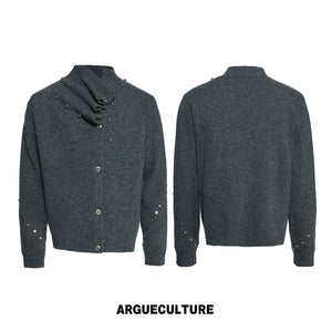 Asymmetric Studded Knit Sweater - variant image 6