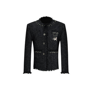 Pearl-Embellished Cropped Textured Jacket - product image 5