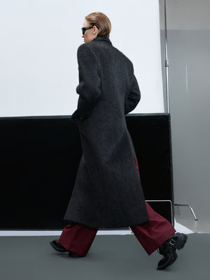 Longline Double-Breasted Wool Blend Coat - product image 4