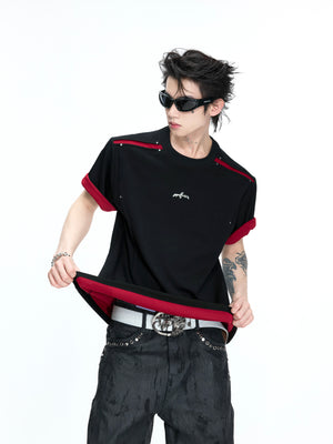 Color-Block Rivet T-Shirt - product image 1
