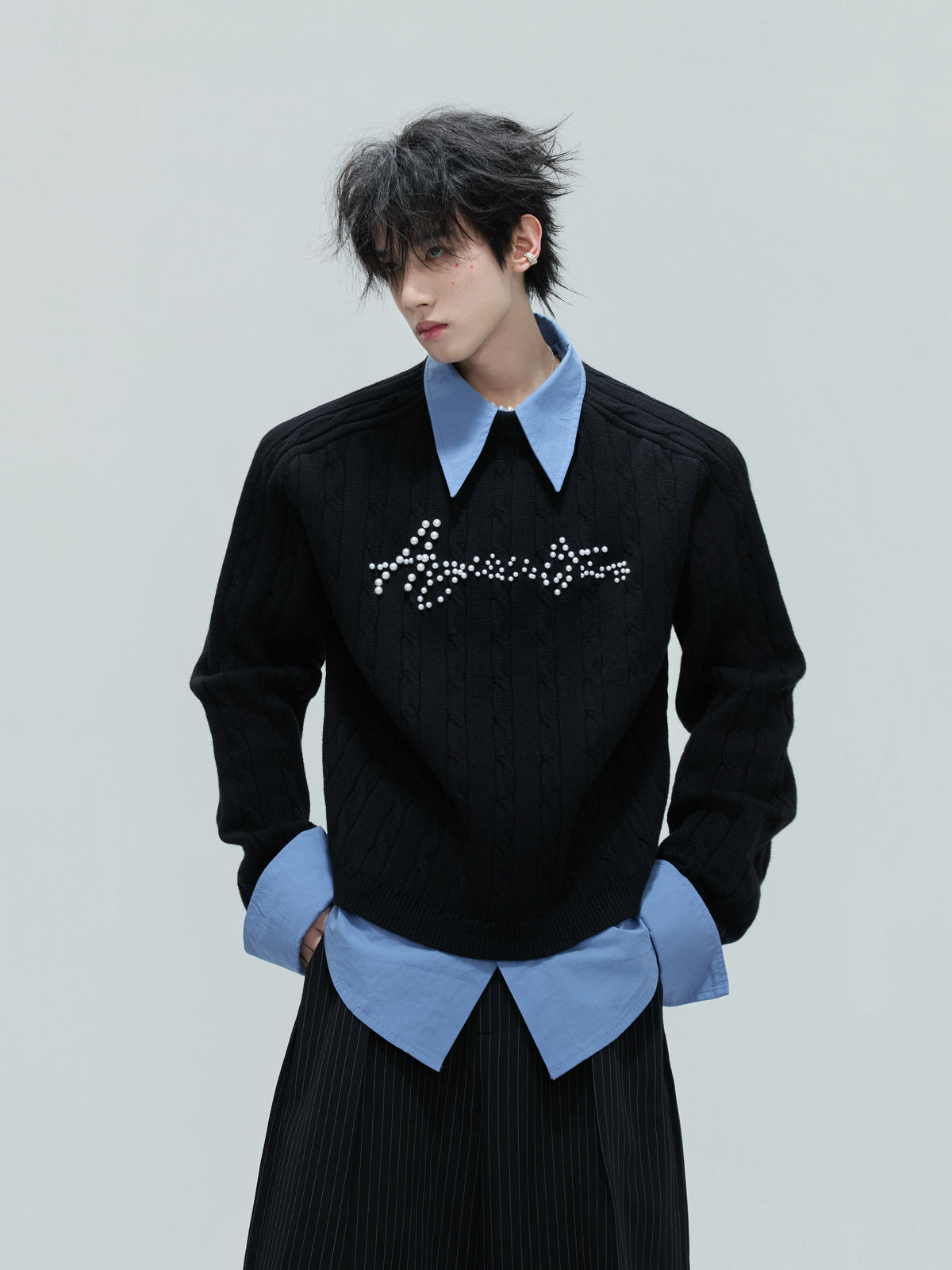 Pearl-Logo Two-Piece Knit Sweater - product image 1