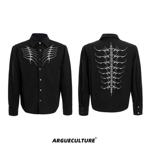 Embroidered Bone Motif Shirt - product image 5