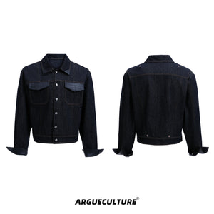 Indigo Denim Leather-Panel Suit - product image 5