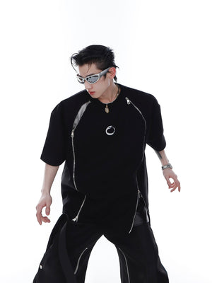 Dual-Zip Metal-Print T-Shirt - product image 2