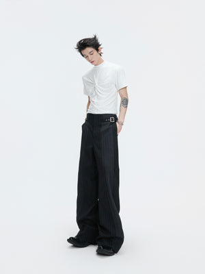 Pleated Stripe Wide-Leg Trousers - product image 5