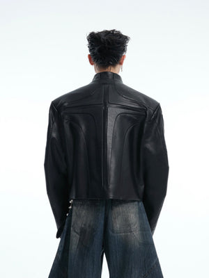 3D Relief Deconstructed PU Jacket - product image 3