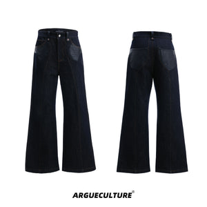 Indigo Denim Leather-Panel Suit - product image 5